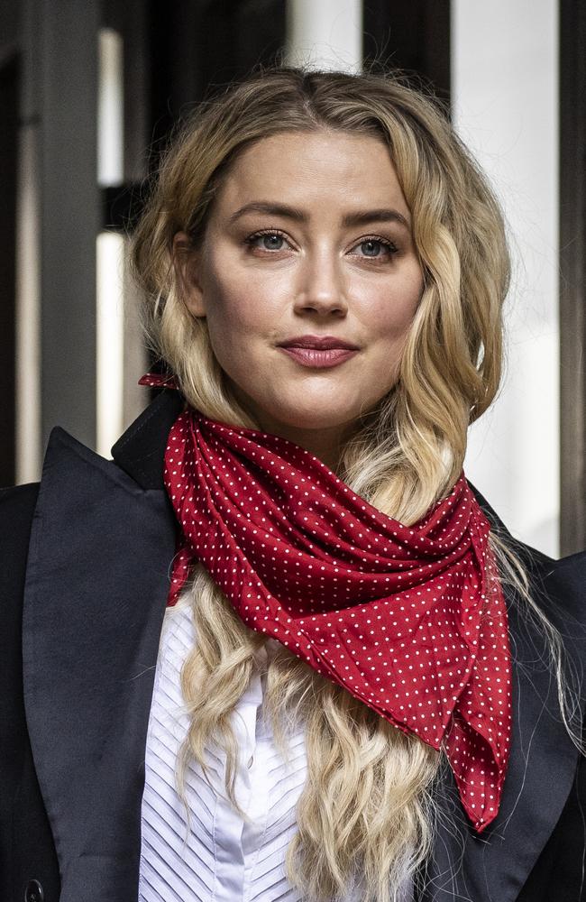 Amber Heard outside court in London. Picture: Getty Images