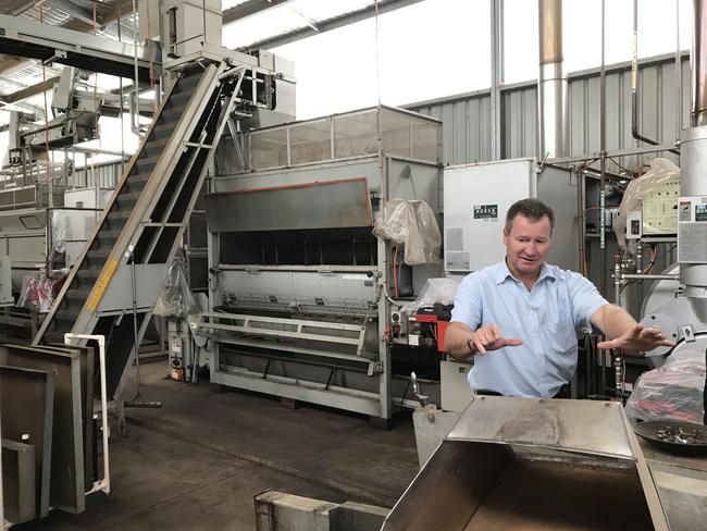 Australian Green Tea Pty Ltd director John Robb in the Kunitaro Green Tea processing factory at Mangrove Mountain. Picture: Cathy Stubbs.