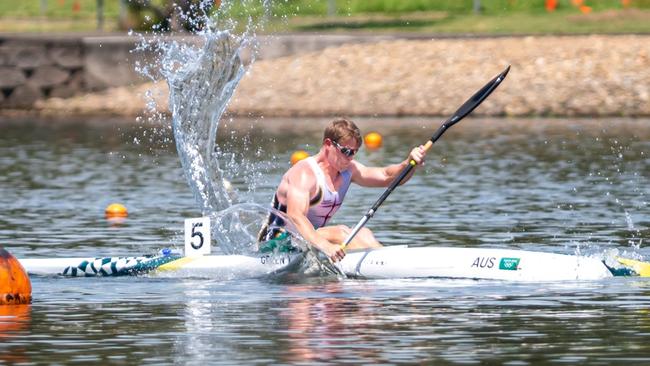 Paddler Tom Green racing at Penrith