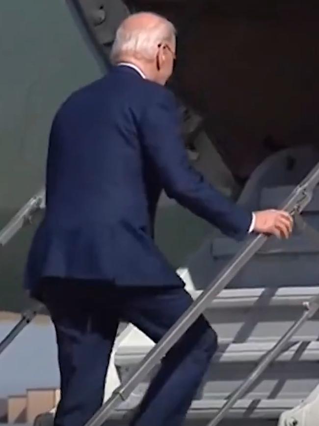 President Biden boarding Air Force One. Picture: X