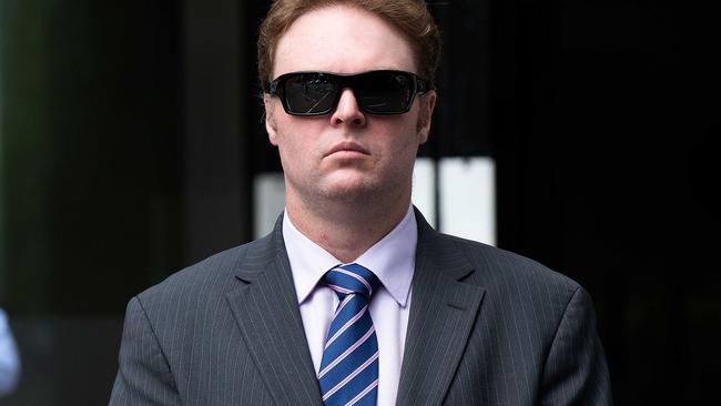 Harry Little is seen during a break at the Downing Centre Courts, in Sydney. Picture: NCA NewsWire/Bianca De Marchi