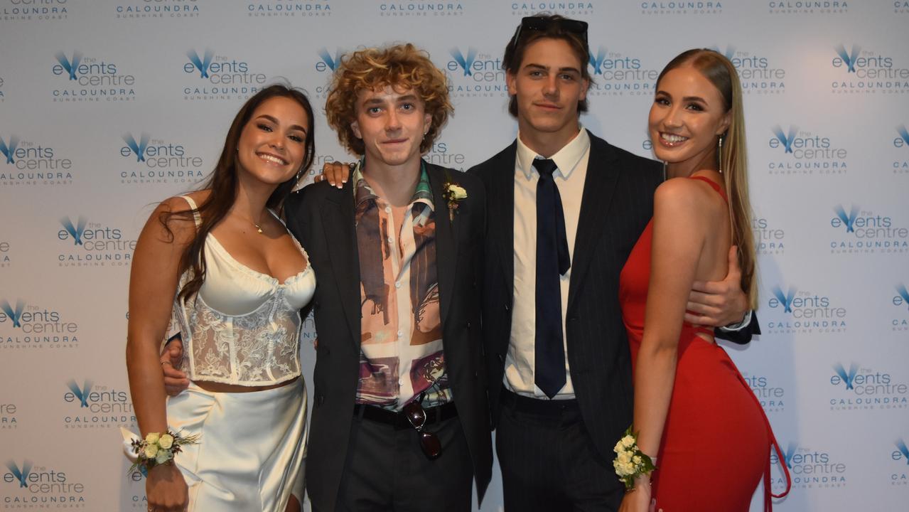 Agen Collen, Jake O'Hara, Roko Knott and Tiara Groenewald at the Sunshine Coast Grammar School formal on November 17. Picture: Sam Turner