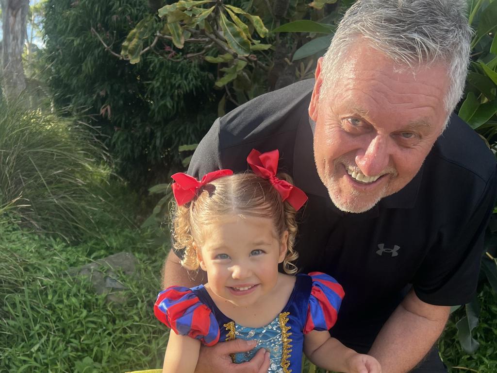 Ray Hadley with his granddaughter Lola, 3, who is currently undergoing treatment for Leukemia. Picture: Supplied/Daily Telegraph