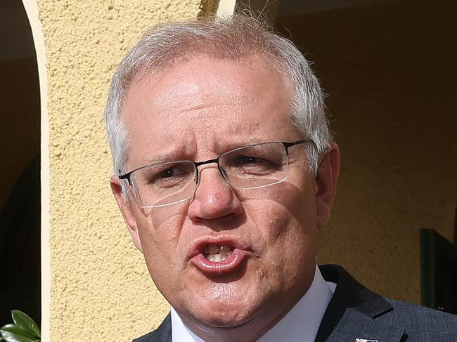 CANBERRA, AUSTRALIA - NewsWire Photos OCTOBER 11, 2021: Prime Minister Scott Morrison departs the Lodge in Canberra, after being in quarantine after his trip to the USA last month.Picture: Gary Ramage / NCA NewsWire