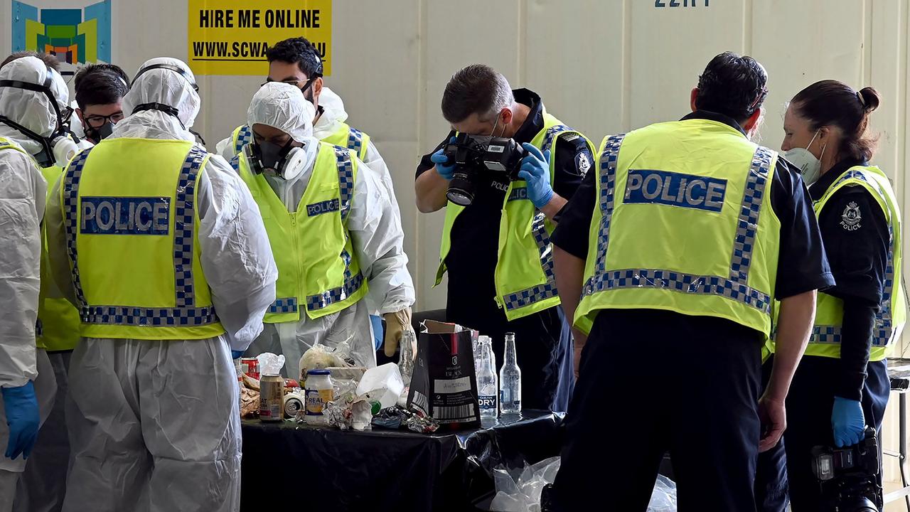 Police search through rubbish collected during their search for four-year-old Cleo Smith. Picture: AFP Photo/Western Australian Police Force