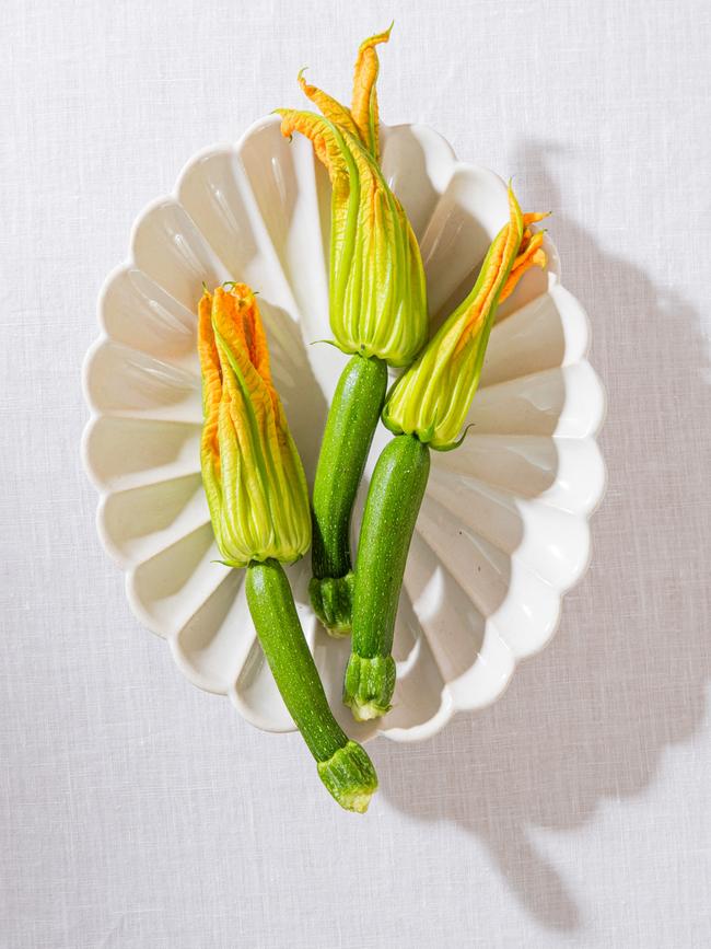 In season now. Zucchini flowers are at their best when the weather is warm.