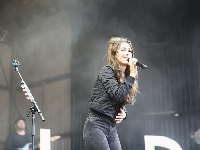 Falls Festival Day 3 at Marion Bay, New Years Eve. Amy Shark performs to a packed audience. PICTURE: MATT THOMPSON