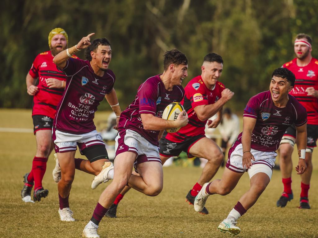 GCDRU major semi final between Colleges Knights and Nerang Bulls. Picture: Glenn Campbell