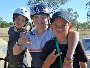 R U OK? Bradley, Tom and Michael took part in the skate competition at the R U OK? Skate Family Fun Day. Picture: Molly Hancock