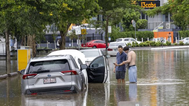 Flooding at Emu Lane, Woolloongabba, Saturday, December 14, 2024 - Picture: Richard Walker