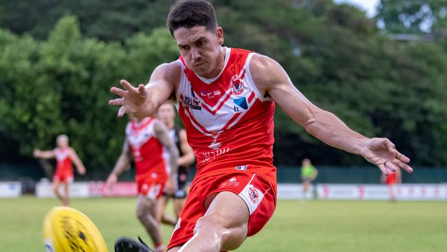 Waratah captain Brodie Carroll has been in strong form in the 2021-22 NTFL season Picture: Warren Leyden / AFLNT Media