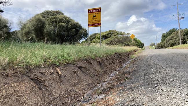 The unsealed Shetland Heights Road is deemed dangerous by residents. Picture: Brooke Grebert-Craig