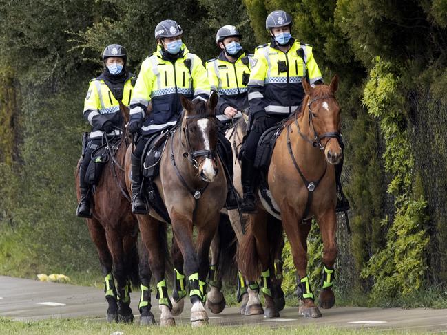 Police on patrol in Melbourne. Picture: David Geraghty