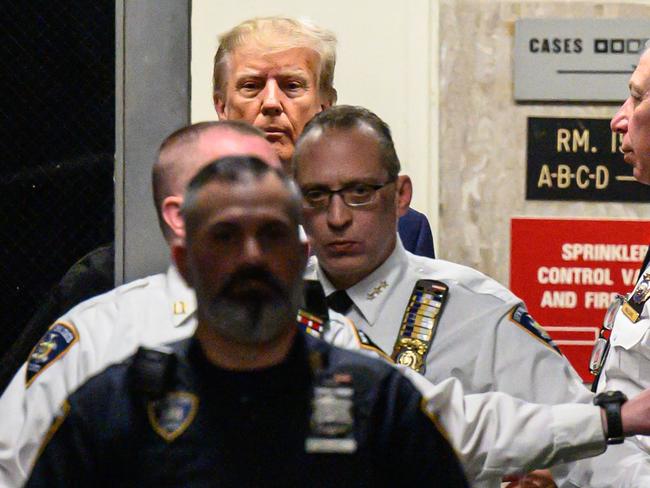 Donald Trump arrives at the courtroom. Picture: Ed Jones/AFP