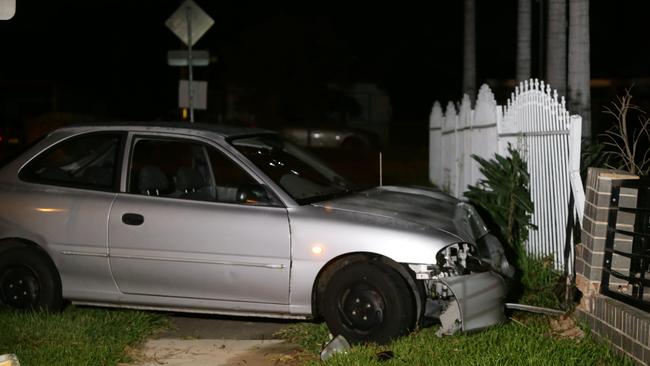 The aftermath of an incident involving an allegedly stolen car recently.