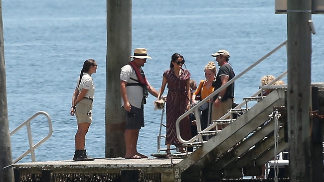 The Duchess of Sussex arrived at a luxurious resort to take a well-earned rest. Picture: Lyndon Mechielsen