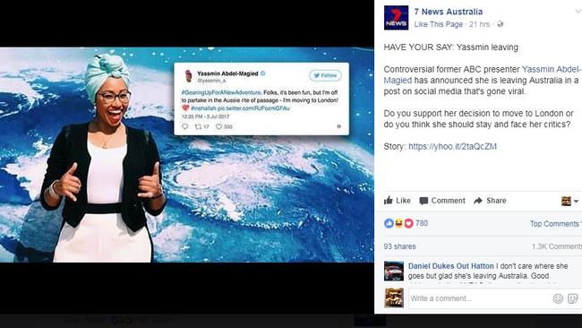 7 News Australia's now-removed Facebook poll. Picture: 7 News Australia/Facebook