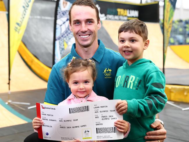 Luna and Noah are providing the extra motivation Logan Martin needs to defend his Olympic title. Picture: Chris Hyde/Getty Images