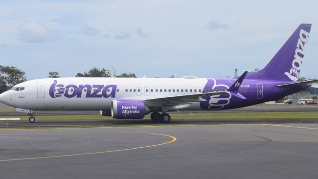 A Bonza Airline Boeing B737-8 MAX with registration VH-UIK. Picture: Nilsson Jones