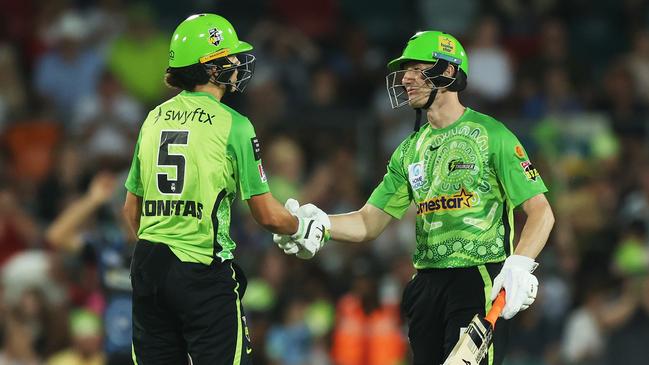 Sam Konstas whacked the fastest 50 by a player on debut in the BBL. Picture: Mark Metcalfe/Getty Images