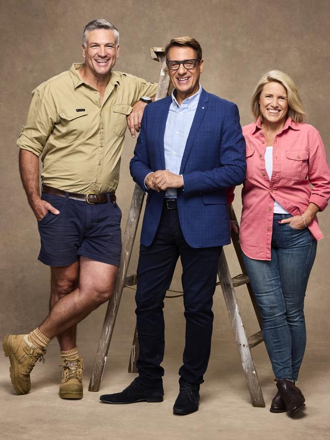 The cast of Selling Houses Australia, from left: Dennis Scott, Andrew Winter and Wendy Moore. Picture: Nick Wilson