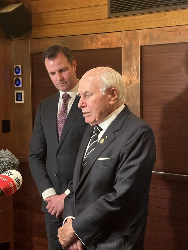 Former prime minister John Howard at the Arkaba Hotel. Picture: Leon Georgiou