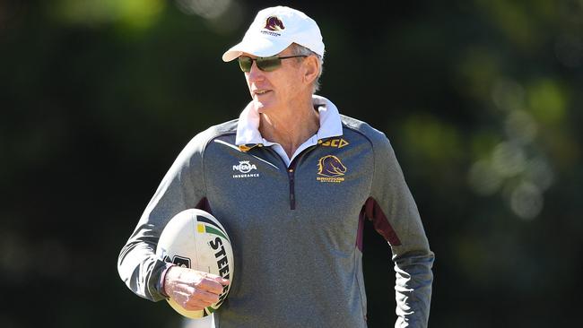 Coach Wayne Bennett during a Brisbane Broncos training session.