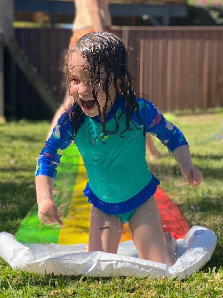 The kids enjoying the backyard. Picture: Supplied