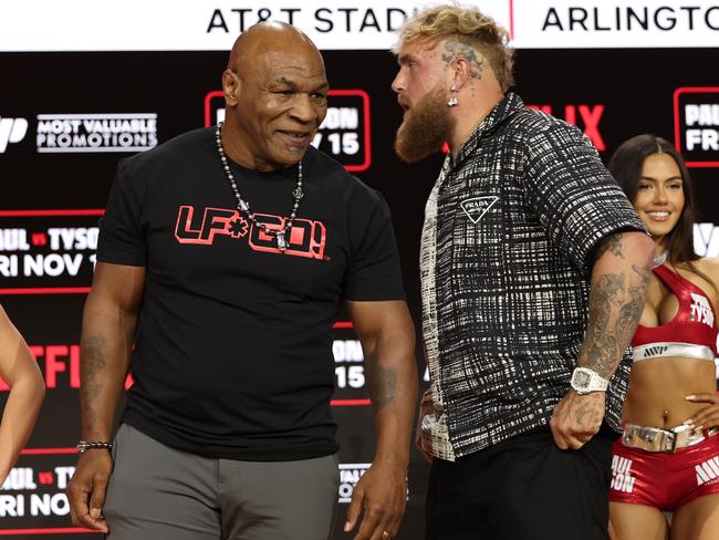 Mike Tyson and Jake Paul’s heavyweight showdown is set for November 16. Picture: Michael Loccisano/Getty Images