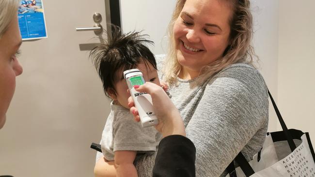 Kids Planet child care centre checks temperatures of children and parents in response to coronavirus crisis. Picture: Supplied.