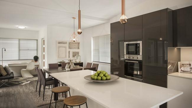 The home is sleek and modern throughout, with a brand new kitchen.