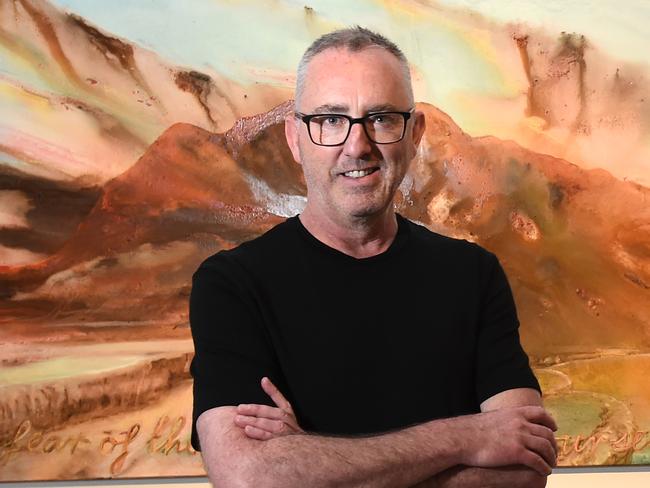 Mandy Martin exhibition opening at Geelong Gallery, Pix of gallery director Jason Smith.