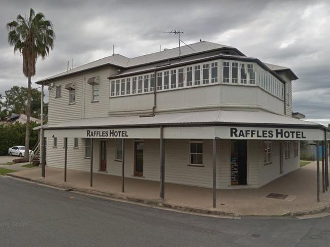 SOCIAL MEDIA IMAGE DISCUSS USE WITH YOUR EDITOR - ROBBERY SCENE: Raffles Hotel was robbed by a tomahawk wielding man on Saturday night.