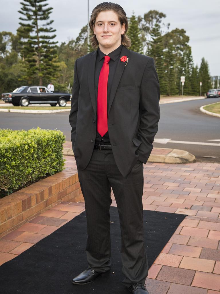 Shane Sims arrives at Wilsonton State High School formal at USQ, Wednesday, November 18, 2020. Picture: Kevin Farmer