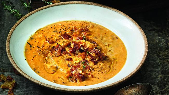 David Herbert’s winter soup with buttery crumbs. Picture: Guy Bailey