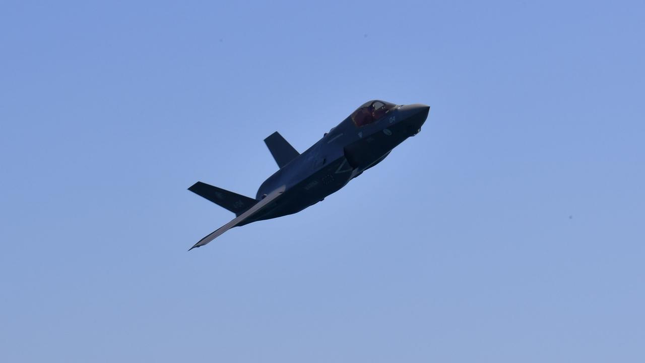 An F-35 conducting a port-side fly by. Picture: Pema Tamang Pakhrin