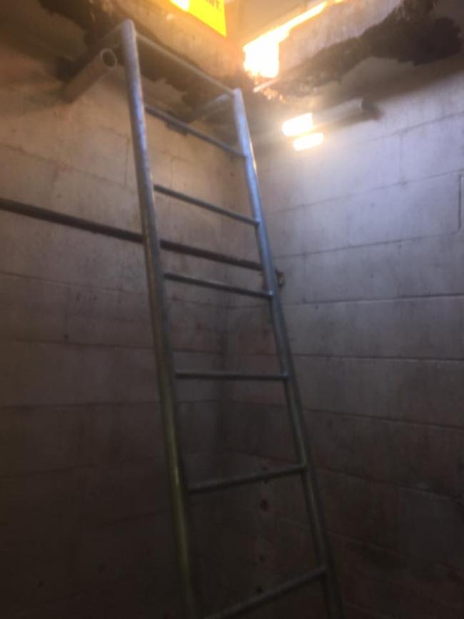 The ladder to access the hidden Campbelltown McDonald’s underground basement. Picture: supplied.