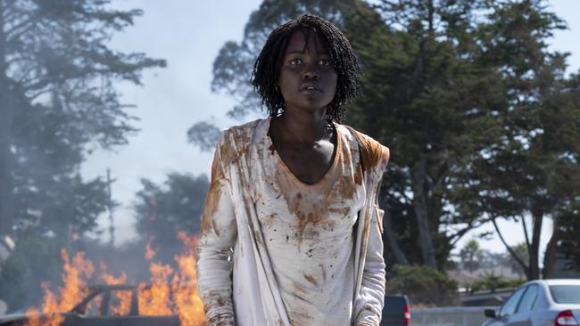 Lupita Nyong’o in a scene from the movie Us.