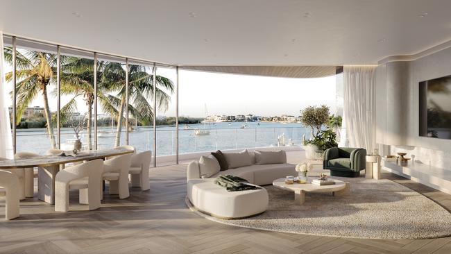 Artist impression of the Sovereign Collection luxury unit complex which is being built on the Sovereign Islands. Picture: Supplied