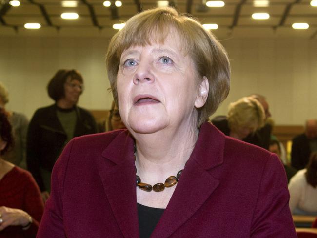 German Chancellor Angela Merkel said the global fight against terrorism was not an excuse to ban Muslim migration. Picture: Stefan Sauer/dpa via AP