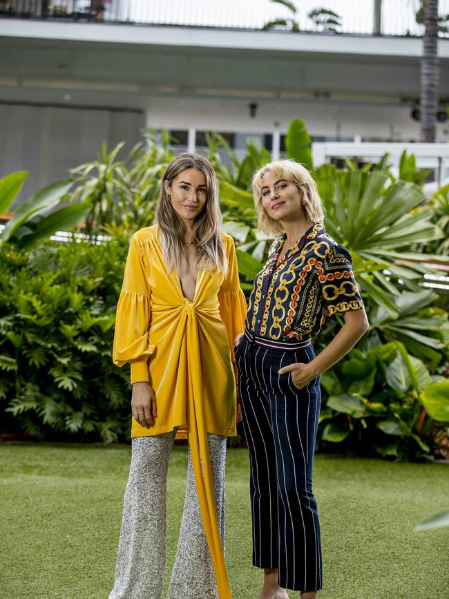 Designer Isabelle Quinn (left) and fashion blogger and stylist Violet Grace Atkinson at Pacific Fair, Broadbeach, for Gold Coast’s Best Dressed 2019. Picture: Jerad Williams