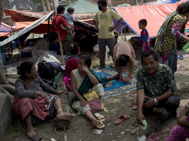 KATHMANDU, NEPAL - MAY 13: Residents of Kathmandu shelter in an open space in the fear of further earthquakes after yesterday's earthquake May 13, 2015 in Kathmandu, Nepal. A 7.3 magnitude earthquake struck in Nepal only two weeks after more than 8,000 people were killed in a devastating earthquake. The latest quake struck near Mt Everest near the town of Namche Bazar. Tremors were felt as far away as Bangladesh and Delhi. (Photo by Jonas Gratzer/Getty Images)