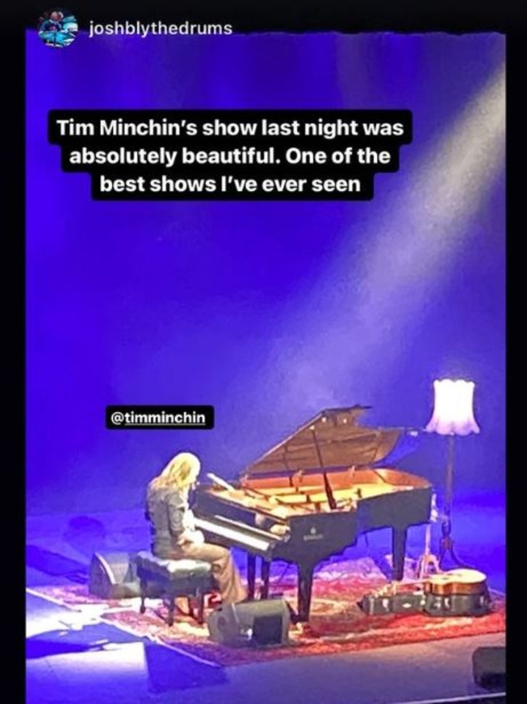 Tim Minchin performs at his concert. Picture: Instagram