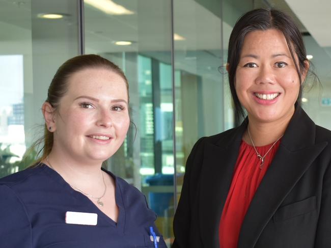 Nurses Mary Young and Laura Sadler with Professor Chien-Li Holmes-Liew (centre) of South Australia's lung transplant unit based at the Royal Adelaide Hospital. Picture: supplied