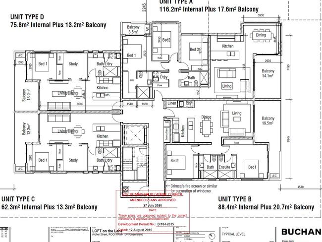 Floor plans of the units at Loft On The Lane.