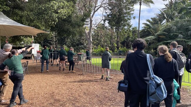 Zoo-goers had to be evacuated from parts of Perth Zoo on Tuesday following the silvery gibbon's escape. Picture: Bell Tower Times.