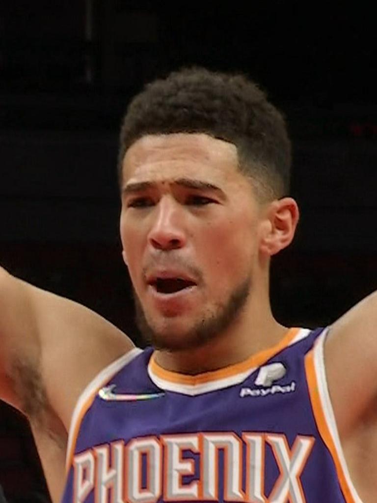 Devin Booker wasn't happy with The Raptor's anctics.