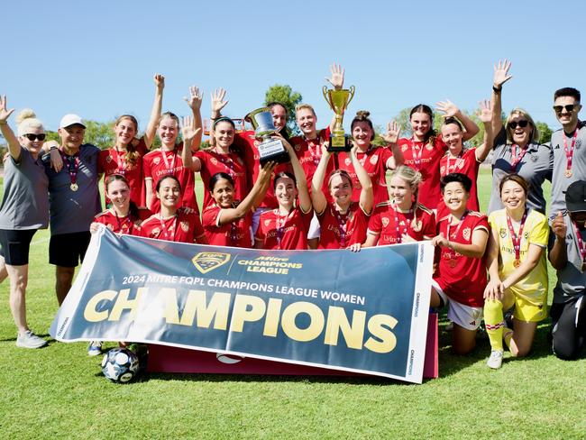 The Gold Coast Knights beat MA Olympic 3-0 in the grand final of the FQPL Women's Champions League played at Olympic Park, Townsville, on Saturday October 5 2024. Picture: Sharon Woodward.