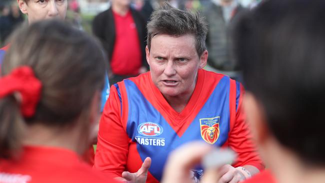 Belinda Bowey the Victorian football pioneer and Port Melbourne Colts Masters player and coach is set to play game 400. Saturday, July 9, 2022. Picture: David Crosling