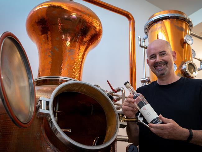 Award-winning distiller Jens Volkmann of Charles Reuben Estate at Tea Tree. Picture: Marina Hacquin